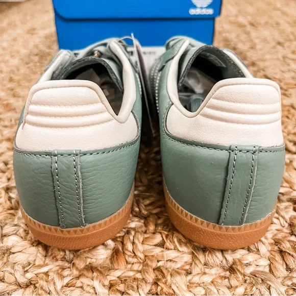 NWT Adidas Samba OG Originals Silver Green Sneakers Size Women’s 6.5 - Picture 12 of 15